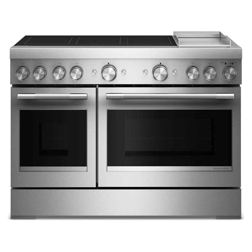 48-Inch 6-Element Induction Freestanding Commercial-Style Range with Griddle KFID948SSS