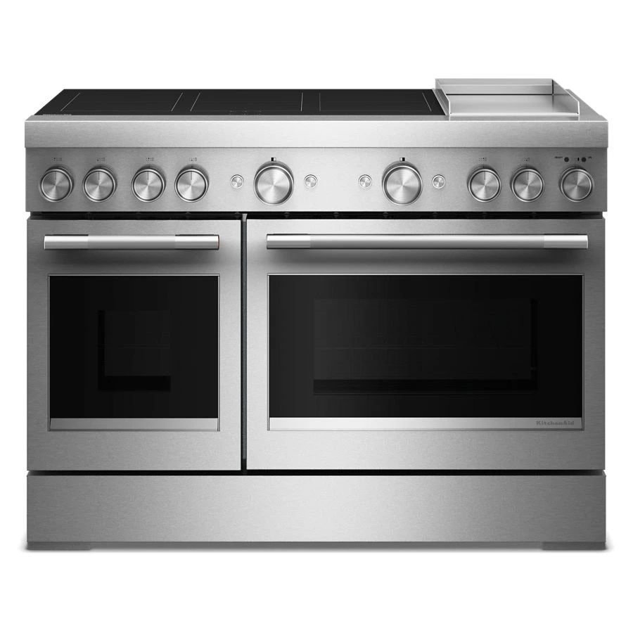 48-Inch 6-Element Induction Freestanding Commercial-Style Range with Griddle KFID948SSS