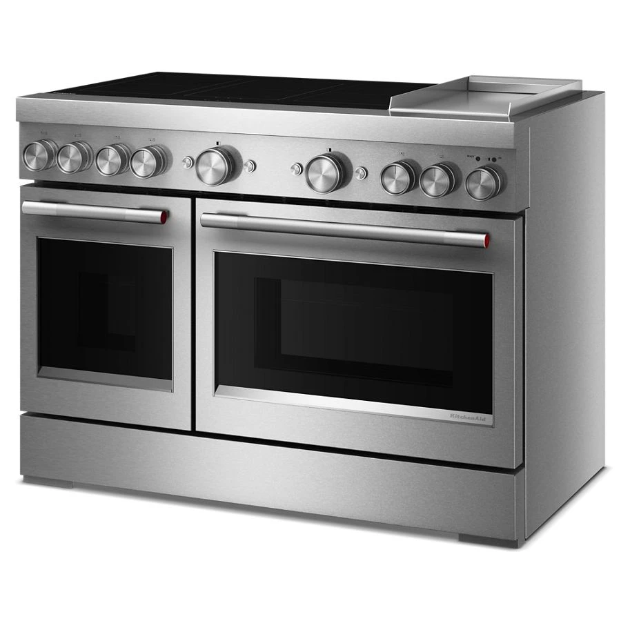 48-Inch 6-Element Induction Freestanding Commercial-Style Range with Griddle KFID948SSS