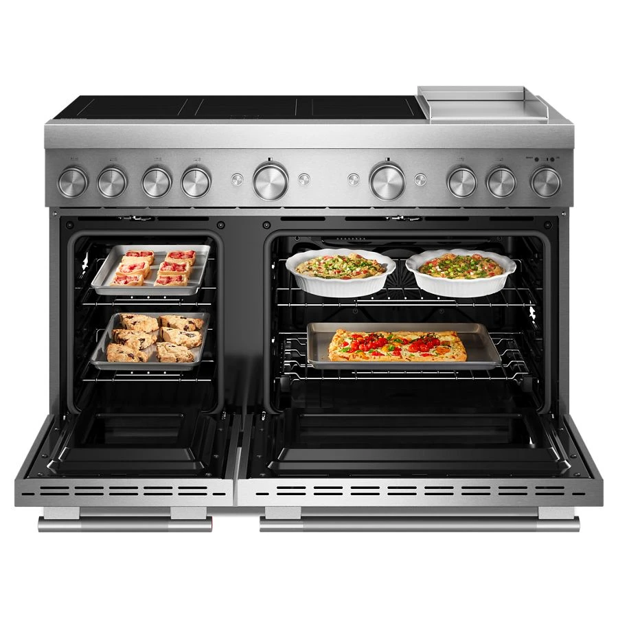 48-Inch 6-Element Induction Freestanding Commercial-Style Range with Griddle KFID948SSS