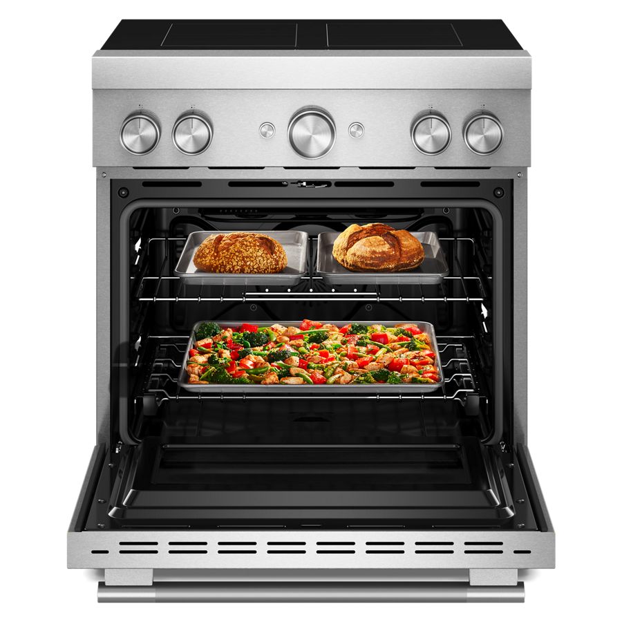 30-Inch 4-Element Induction Freestanding Commercial-Style Range with Air Fry KFIS930SSS
