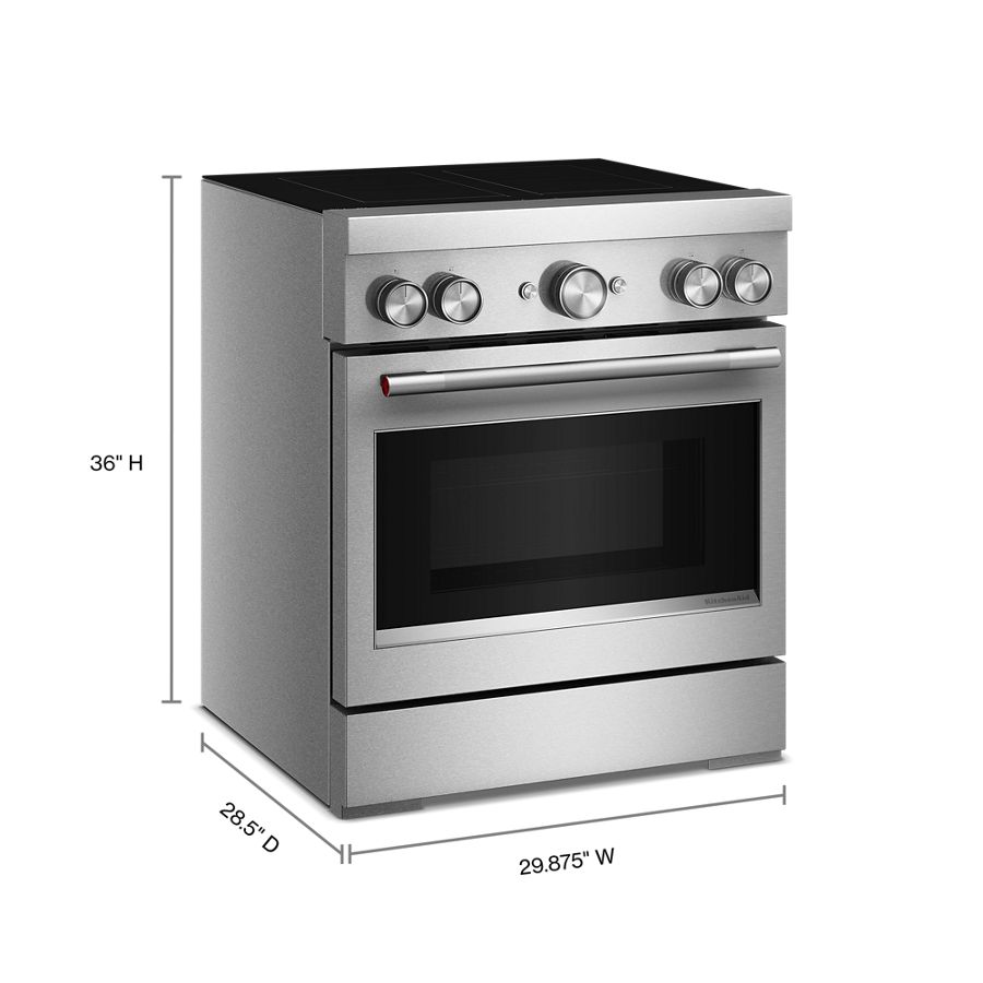 30-Inch 4-Element Induction Freestanding Commercial-Style Range with Air Fry KFIS930SSS