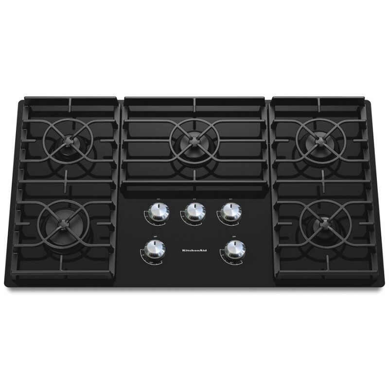KitchenAid 36-Inch 5 Burner Gas Cooktop, Architect Series II Black KGCC566RBL Picture 1