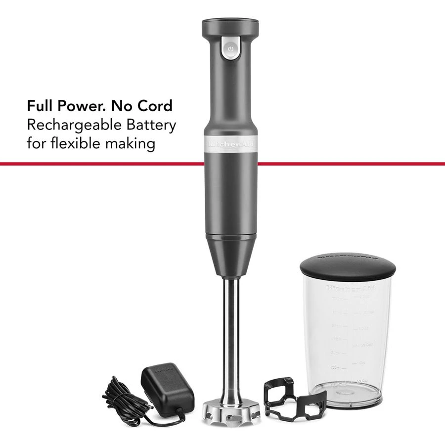 Cordless Variable Speed Hand Blender with Chopper and Whisk Attachment KHBBV83DG
