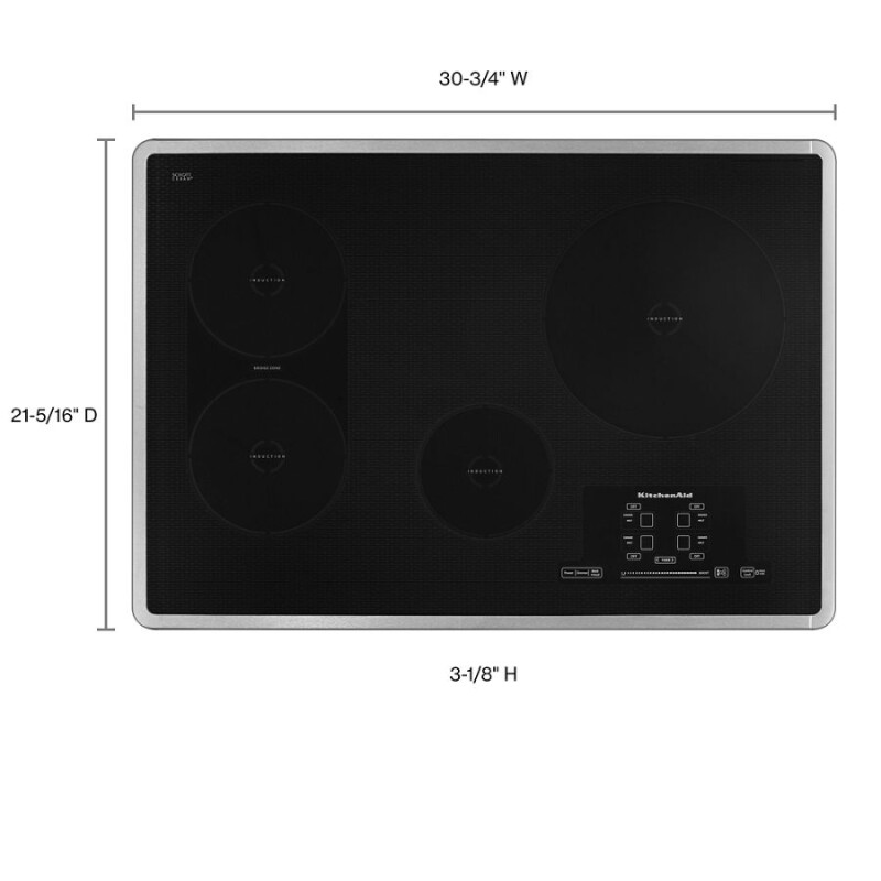 KitchenAid 30-Inch 4 Element Induction Cooktop, Architect Series II Stainless Steel KICU509XSS Picture 1