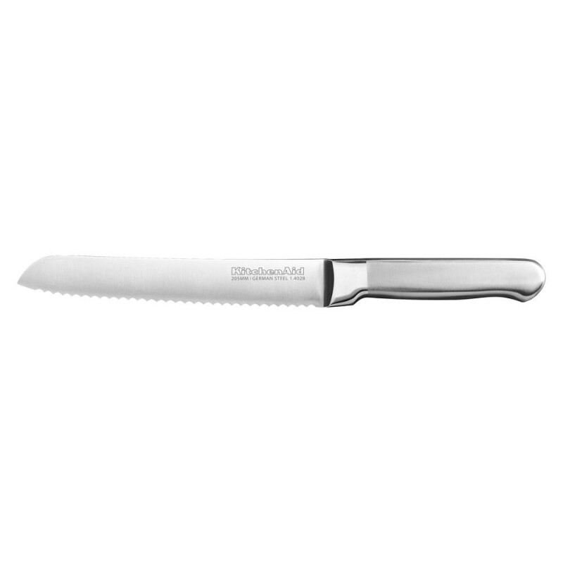 Classic Forged 8-Inch Brushed Stainless Scalloped Bread Knife KKFSS8BRST