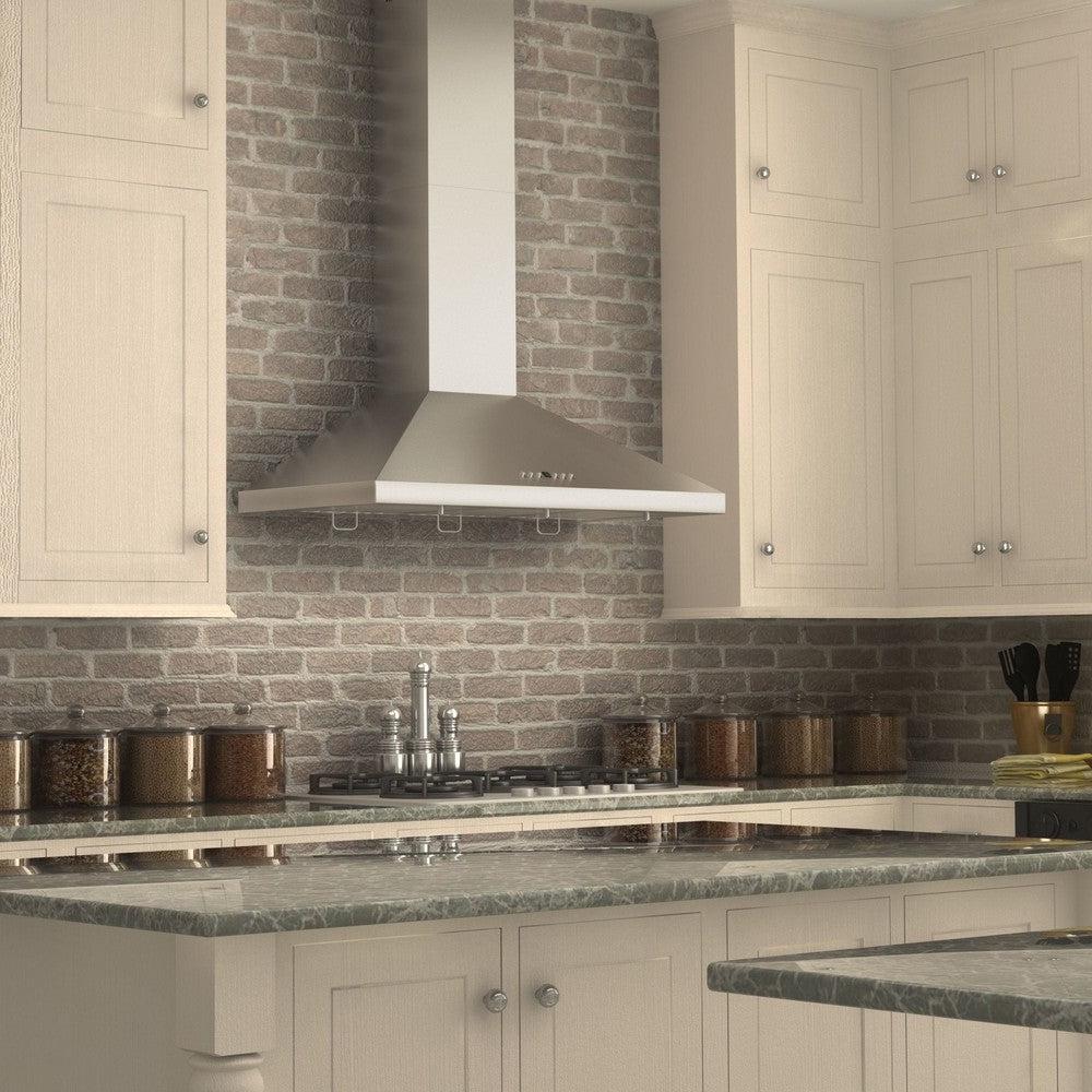 36" Convertible Vent Wall Mount Range Hood with Crown Molding KL2CRN36