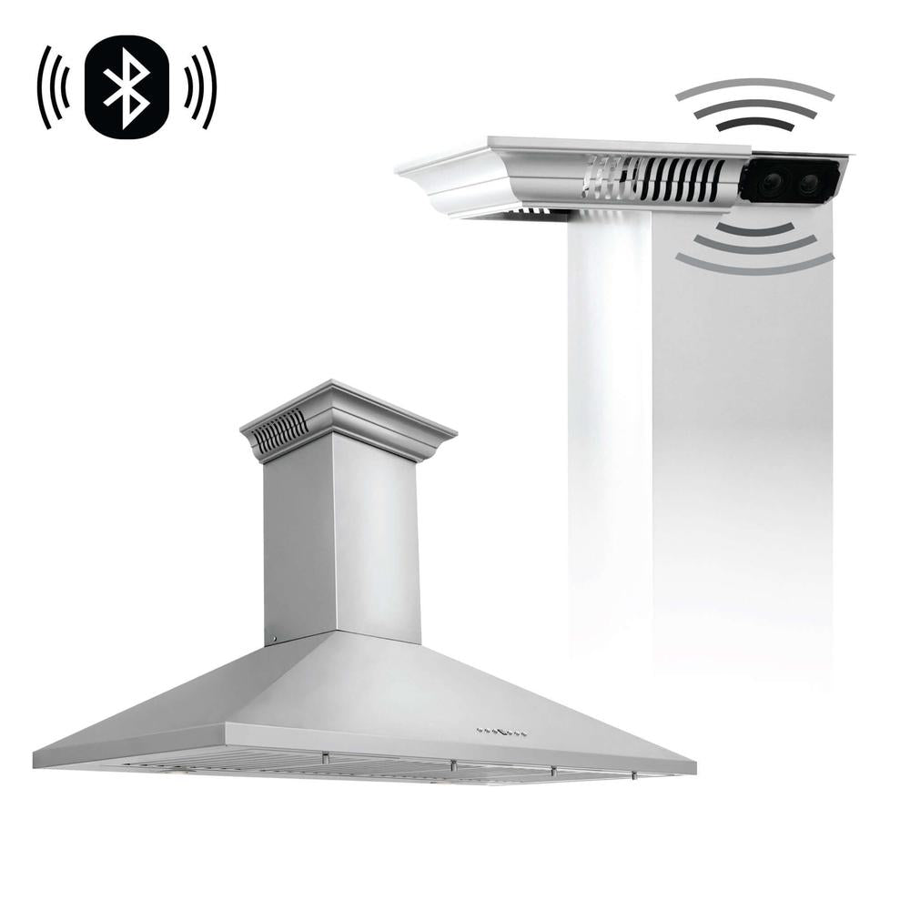 30" CrownSound‚ Ducted Vent Wall Mount Range Hood with Built-in Bluetooth Speakers KL2CRNBT30