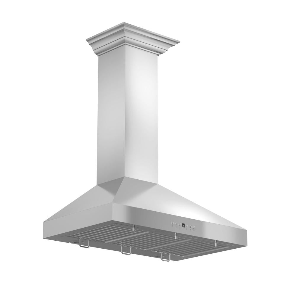 42" Convertible Vent Wall Mount Range Hood with Crown Molding KL3CRN42