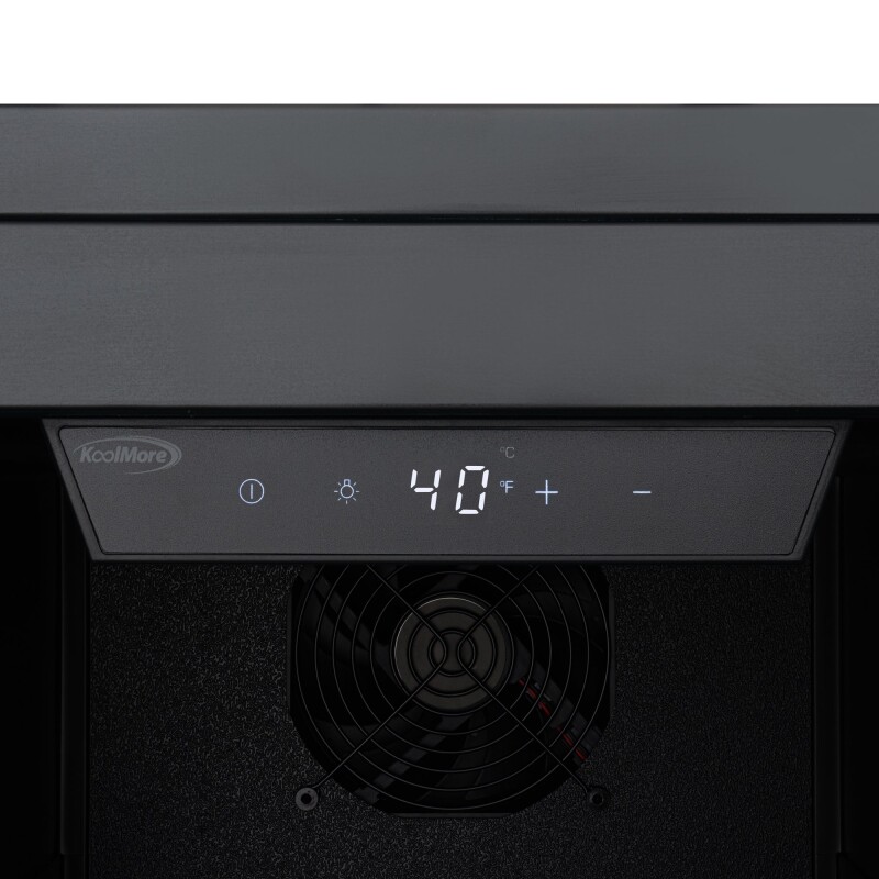 15 in. Built-In Panel Ready Undercounter Beverage Refrigerator, Compact with Digital Temperature Control, Glass Shelves, Security Lock KMBIR15PR