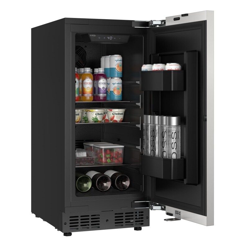 15 in. Built-In Panel Ready Undercounter Beverage Refrigerator, Compact with Digital Temperature Control, Glass Shelves, Security Lock KMBIR15PR