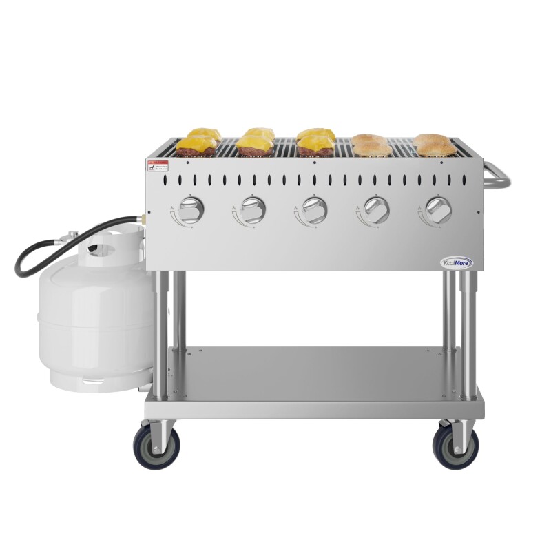 36 in. Commercial Mobile Outdoor Grill in Stainless Steel KMCGM36