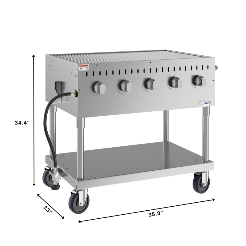 36 in. Commercial Mobile Outdoor Grill in Stainless Steel KMCGM36