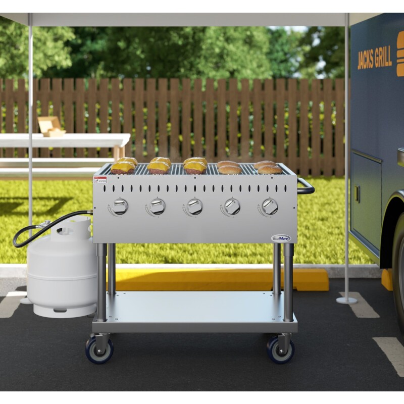 36 in. Commercial Mobile Outdoor Grill in Stainless Steel KMCGM36