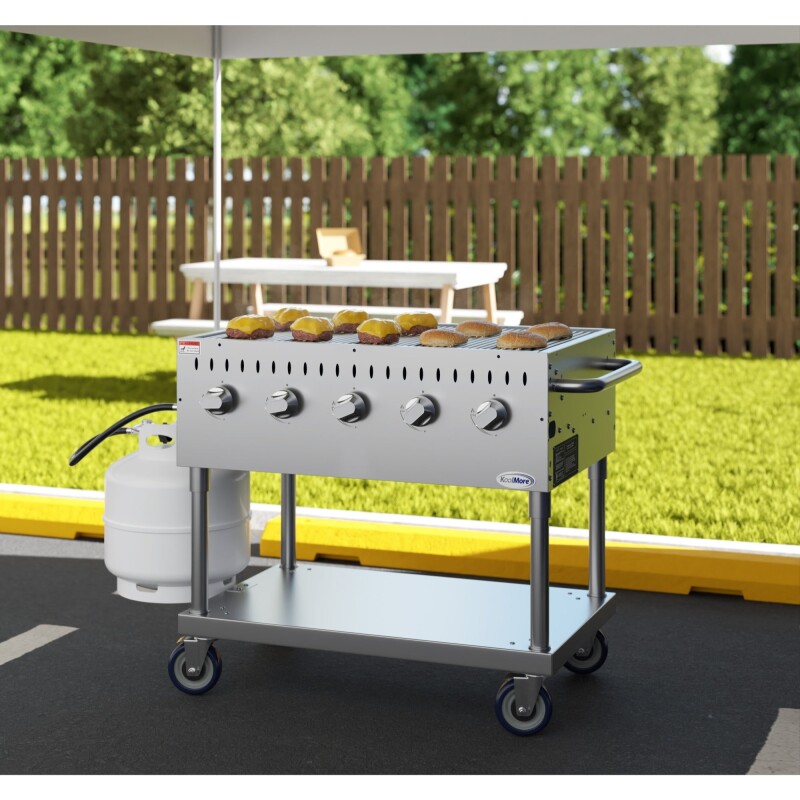 36 in. Commercial Mobile Outdoor Grill in Stainless Steel KMCGM36