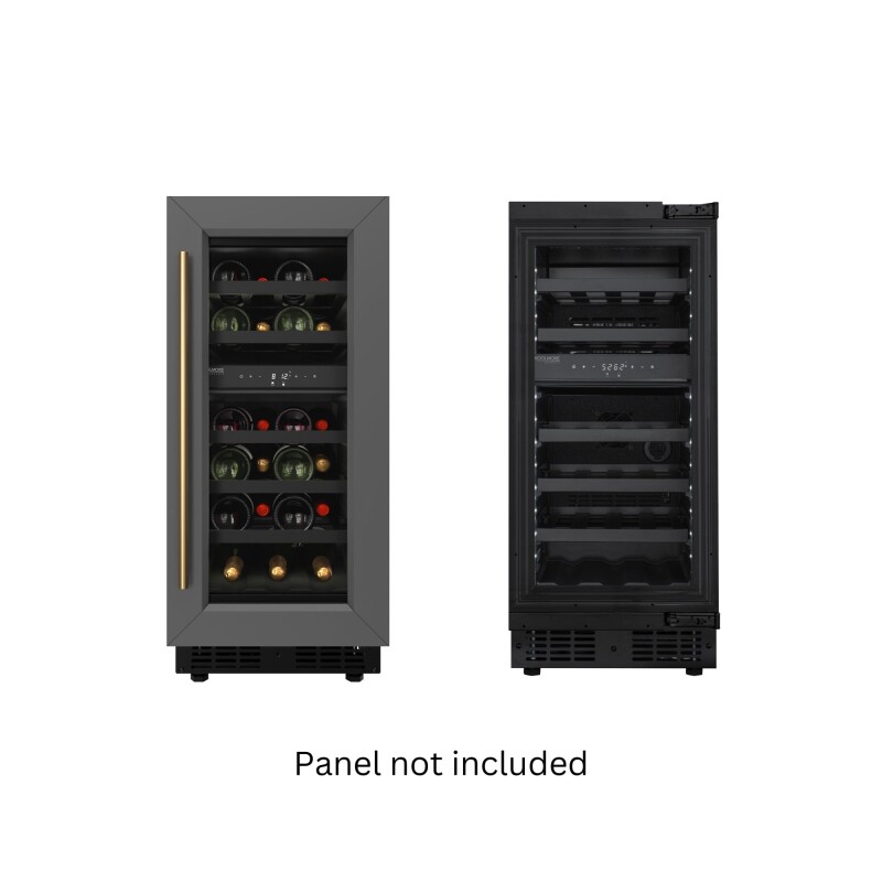 Reserve 15 in. Under-Counter Panel Ready Dual Zone Built-in Wine Cooler with Black Shelves and 23 Bottle Capacity in Black KMCW28DZBPR