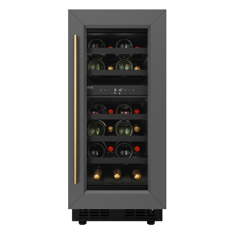 Reserve 15 in. Under-Counter Panel Ready Dual Zone Built-in Wine Cooler with Black Shelves and 23 Bottle Capacity in Black KMCW28DZBPR
