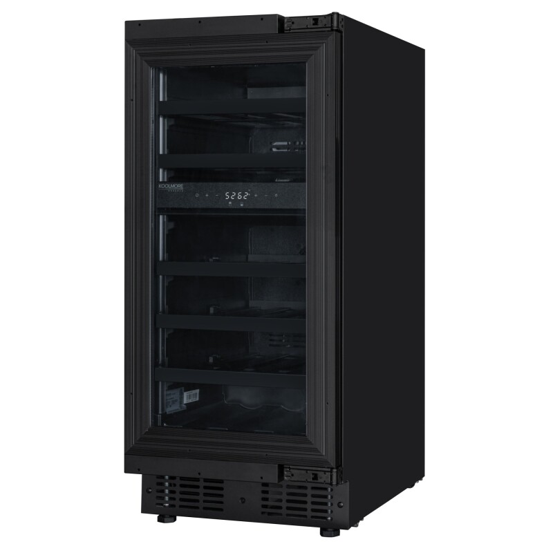 Reserve 15 in. Under-Counter Panel Ready Dual Zone Built-in Wine Cooler with Black Shelves and 23 Bottle Capacity in Black KMCW28DZBPR