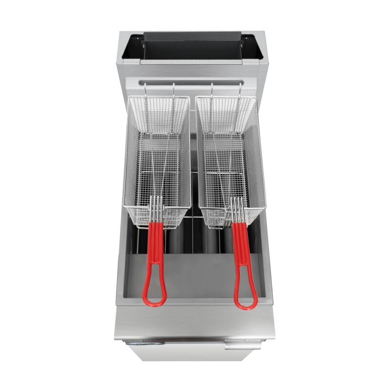 50 lb. Floor Standing Liquid Propane Commercial Fryer with 120,000 BTU in Stainless-Steel, ETL Listed KMFDF50LP