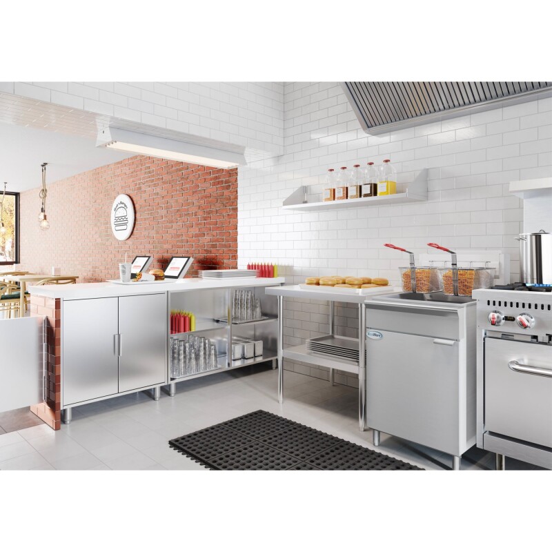 75 lb. Floor Standing Liquid Propane Commercial Fryer with 150,000 BTU in Stainless-Steel, ETL Listed KMFDF75LP