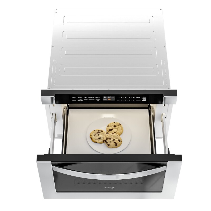 24 in. Stainless-Steel Microwave Drawer, Wall-Mounted with Flat Bottom,1.2 Cu. Ft KMMD1SS