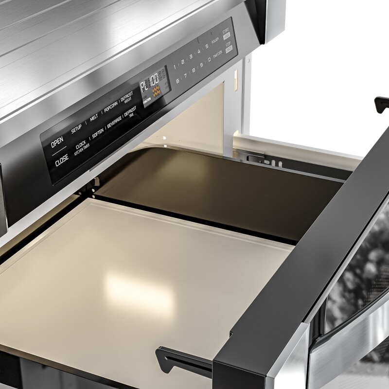 24 in. Stainless-Steel Microwave Drawer, Wall-Mounted with Flat Bottom,1.2 Cu. Ft KMMD1SS