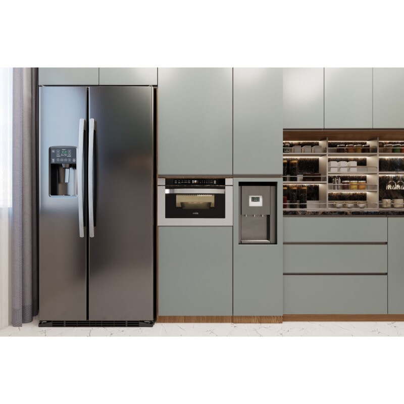 24 in. Stainless-Steel Microwave Drawer, Wall-Mounted with Flat Bottom,1.2 Cu. Ft KMMD1SS