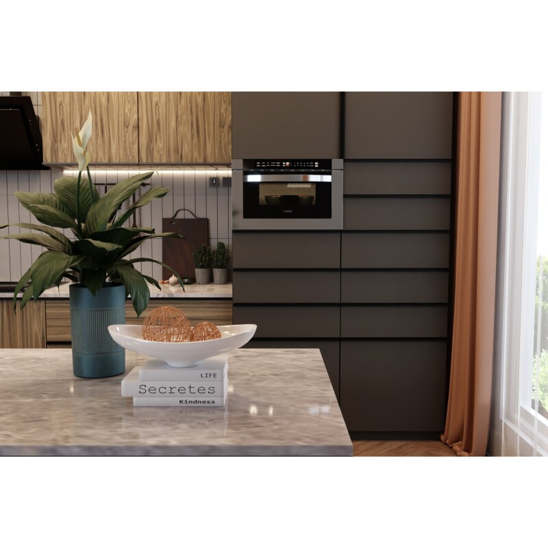 24 in. Stainless-Steel Microwave Drawer, Wall-Mounted with Flat Bottom,1.2 Cu. Ft KMMD1SS