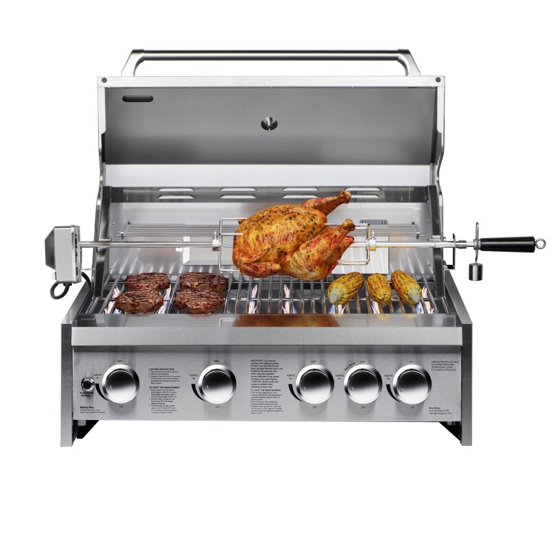 30 in. Built-in Liquid Propane BBQ Grill for Outdoor Kitchen in Stainless-Steel KMOKSBQ30