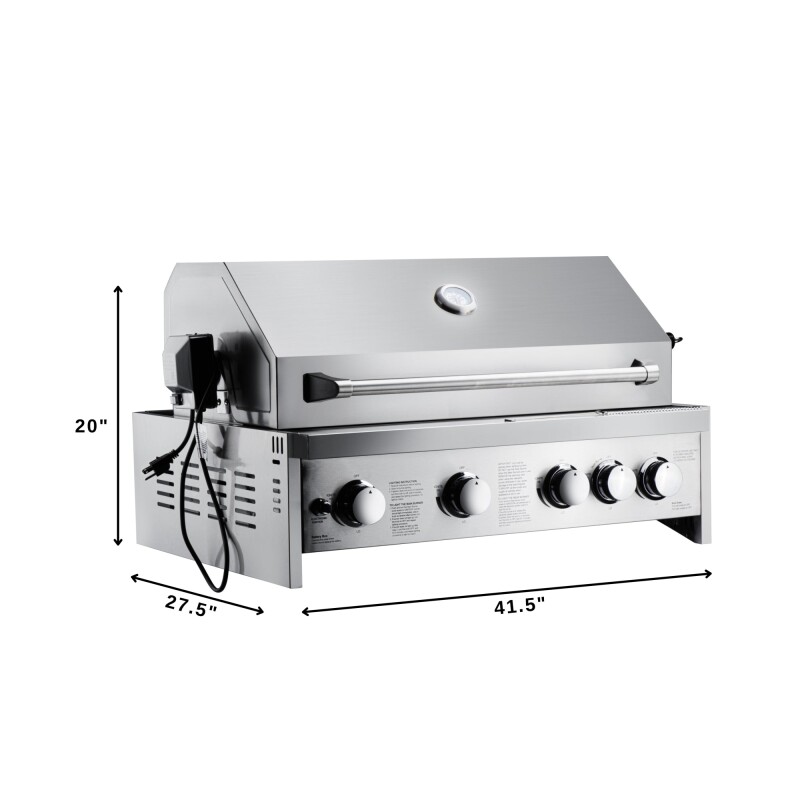 30 in. Built-in Liquid Propane BBQ Grill for Outdoor Kitchen in Stainless-Steel KMOKSBQ30