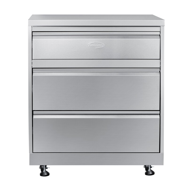 32 in. Stainless-Steel Outdoor Kitchen Cabinet with Three Drawers KMOKSCAB3