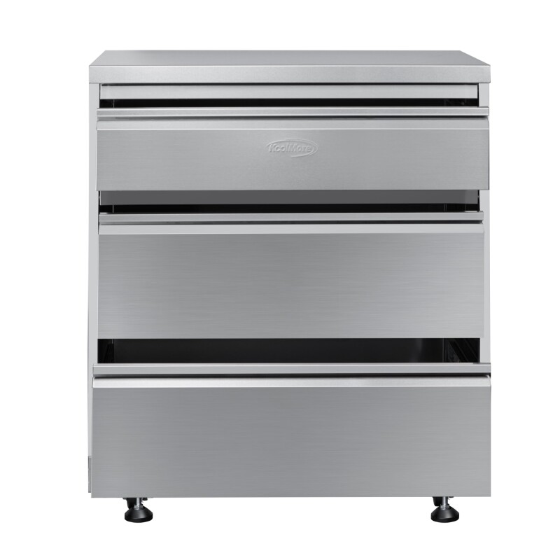 32 in. Stainless-Steel Outdoor Kitchen Cabinet with Three Drawers KMOKSCAB3