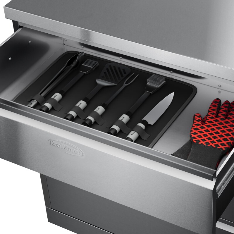 32 in. Stainless-Steel Outdoor Kitchen Cabinet with Three Drawers KMOKSCAB3