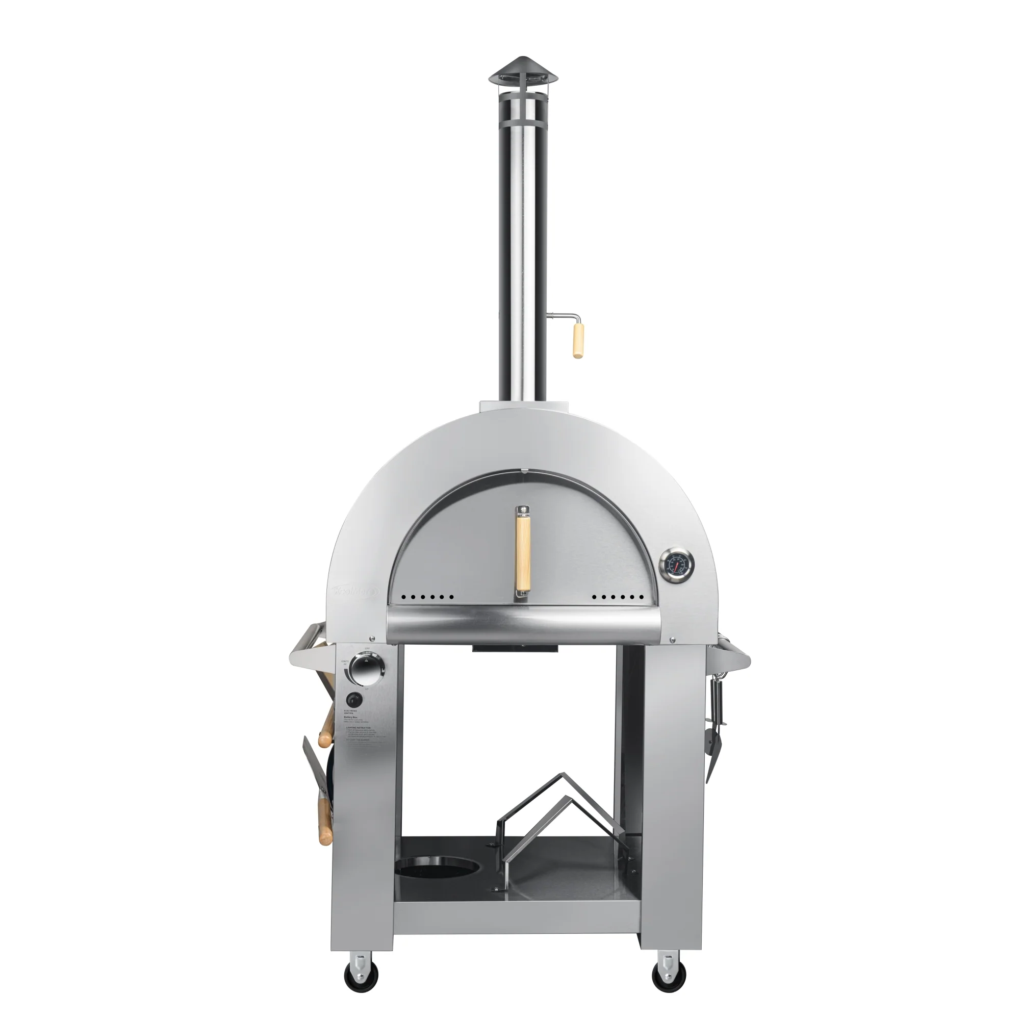 32 in. Outdoor Gas and Wood Fired Pizza Oven in Stainless-Steel KMOKSDFPO