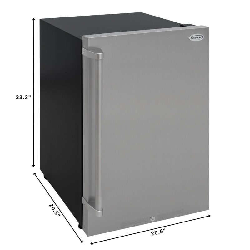 21 in. Outdoor Refrigerator with IPX 4 Rating and Glass Shelves 4.4 Cu. ft. in Stainless-Steel KMOKSOFRC44SS