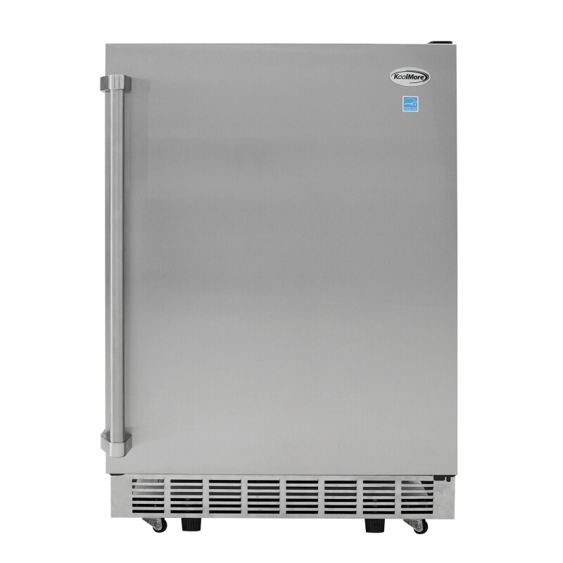 24 in. Outdoor Kitchen Stainless Steel Refrigerator 5.5 cu. ft. Capacity with Automatic defrost, Blue LED Lighting and IPX4 Rating, CSA Listed KMOKSOFRC58SS