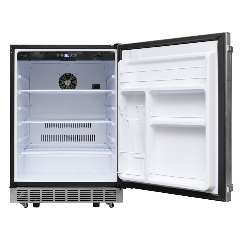 24 in. Outdoor Kitchen Stainless Steel Refrigerator 5.5 cu. ft. Capacity with Automatic defrost, Blue LED Lighting and IPX4 Rating, CSA Listed KMOKSOFRC58SS