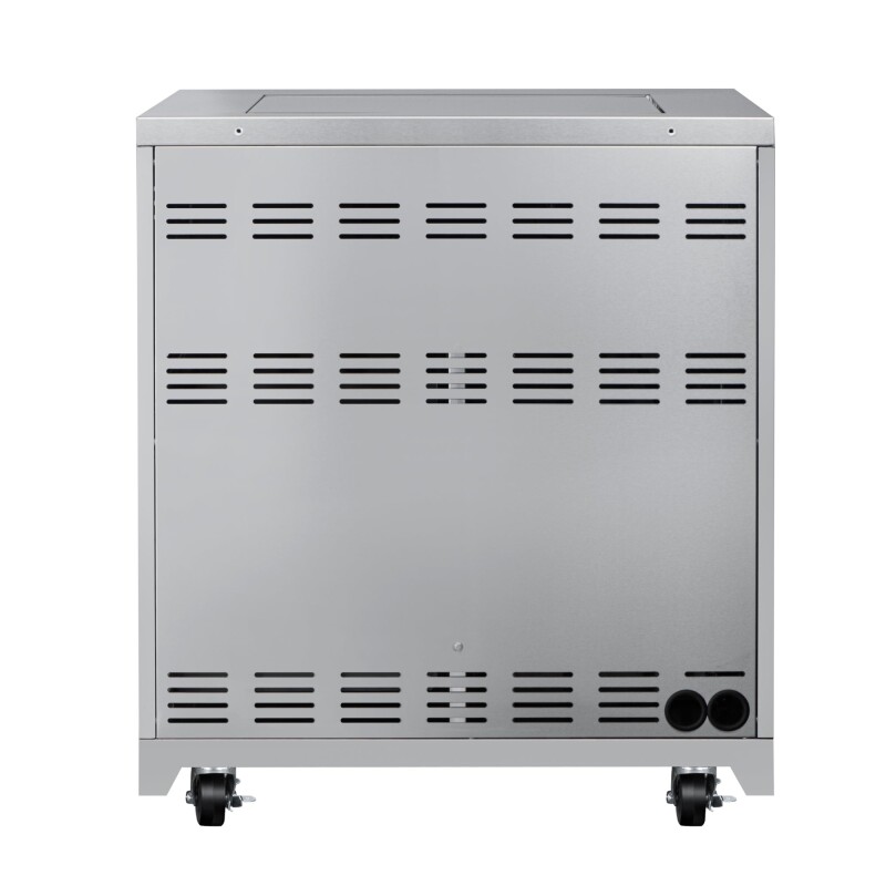 32 in. Outdoor Kitchen Liquid Propane Side Burner with Bottom Cabinet in Stainless-Steel KMOKSSBC