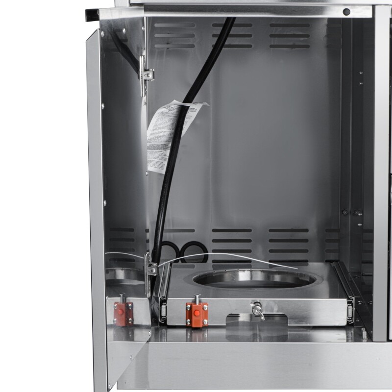 32 in. Outdoor Kitchen Liquid Propane Side Burner with Bottom Cabinet in Stainless-Steel KMOKSSBC