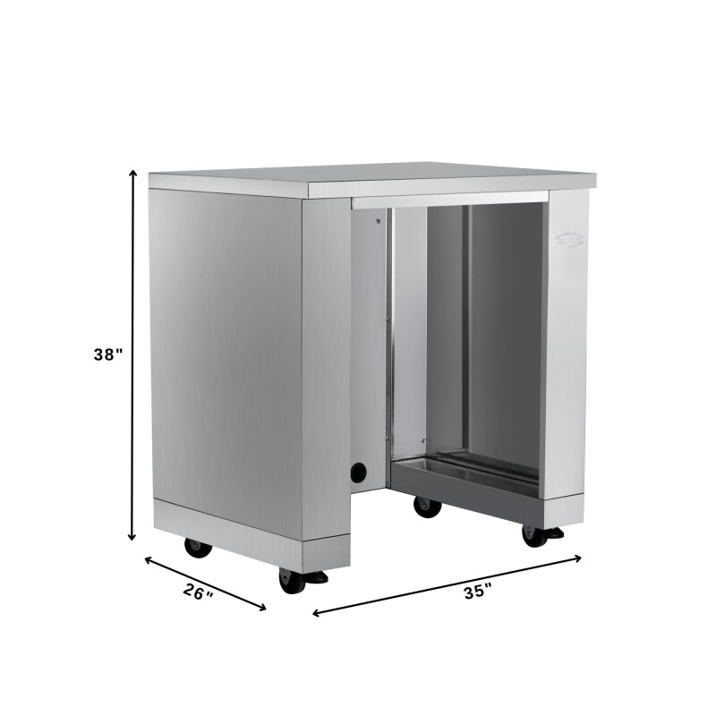 32 in. Outdoor Cabinet Kitchen for Refrigerator in Stainless-Steel KMOKSUCRCAB