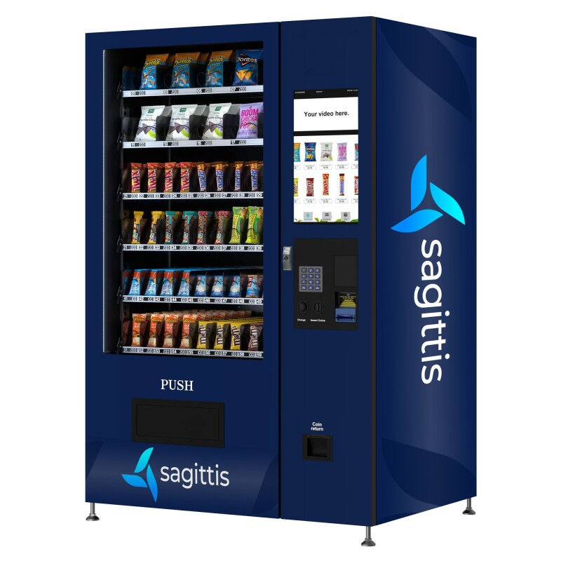 50 in. 60-Slot Snack Vending Machine with 22-inch Touch Screen in Black, Non-Refrigerated. - Wrap KMVMNT50B