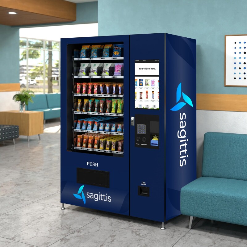 50 in. 60-Slot Snack Vending Machine with 22-inch Touch Screen in Black, Non-Refrigerated. - Wrap KMVMNT50B