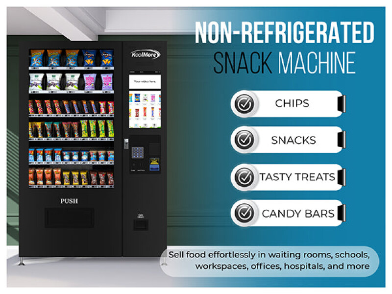 50 in. 60-Slot Snack Vending Machine with 22-inch Touch Screen in Black, Non-Refrigerated. - Wrap KMVMNT50B