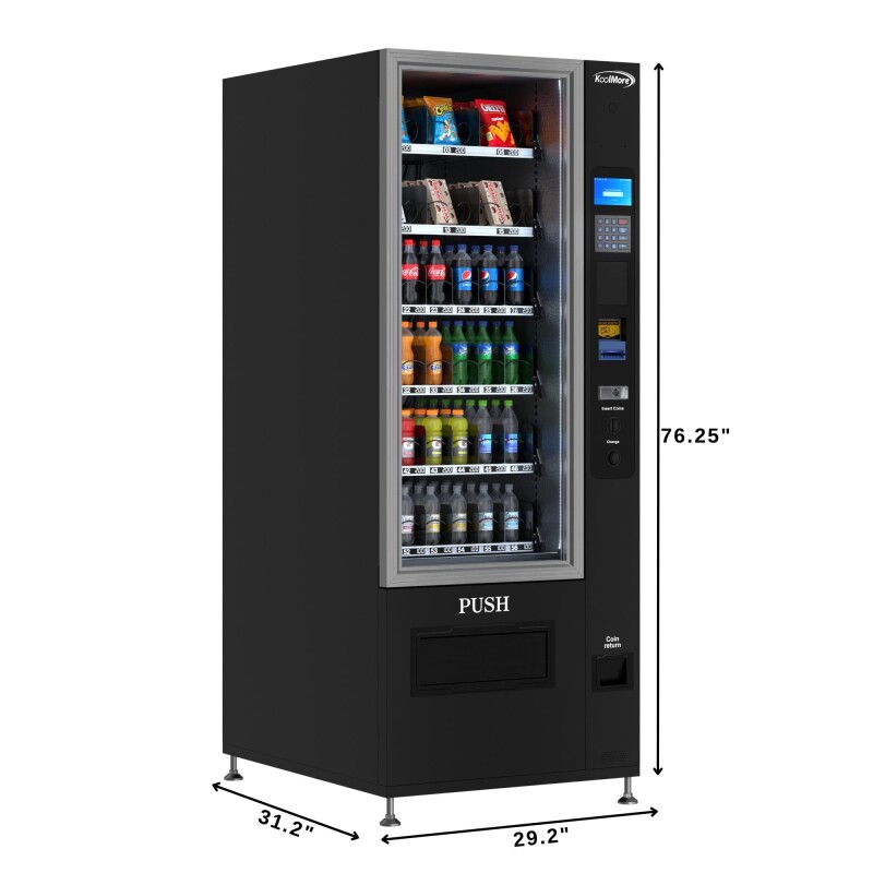 Refrigerated Snack and Drink Vending Machine with 36 Slots in Black KMVMR30B