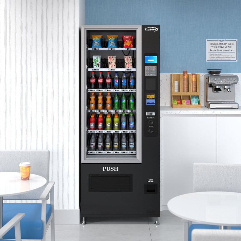 Refrigerated Snack and Drink Vending Machine with 36 Slots in Black KMVMR30B
