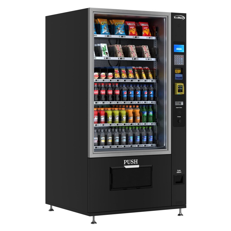Refrigerated Snack and Drink Vending Machine with 60 Slots, Credit Card Reader and Coin/Bill Acceptor in Black KMVMR40BCR