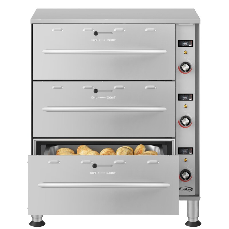 Three-Drawer Commercial Free Standing Warming Drawer in Stainless-Steel KMWDM3