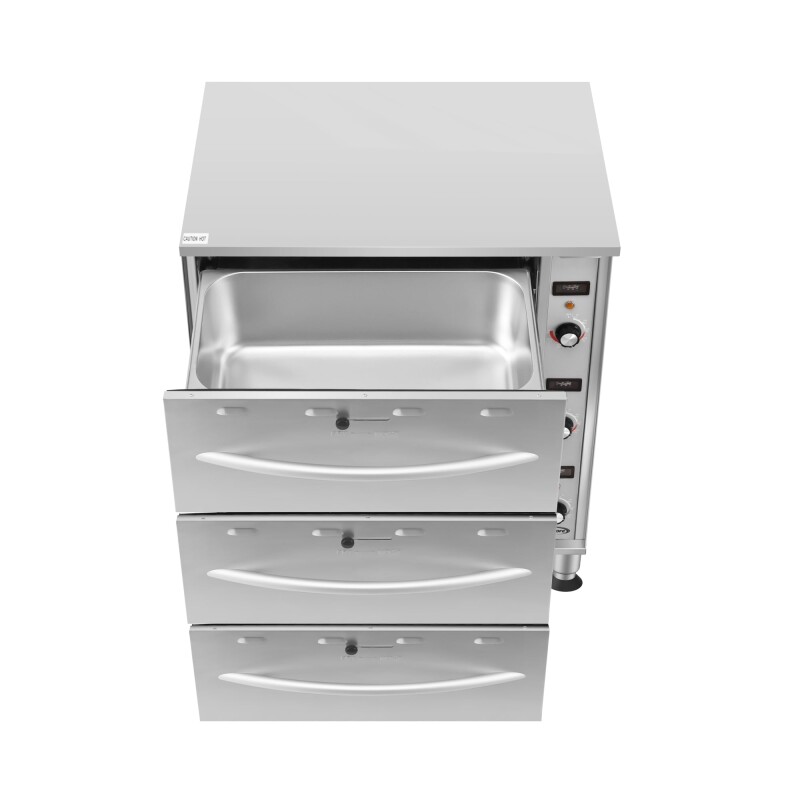 Three-Drawer Commercial Free Standing Warming Drawer in Stainless-Steel KMWDM3
