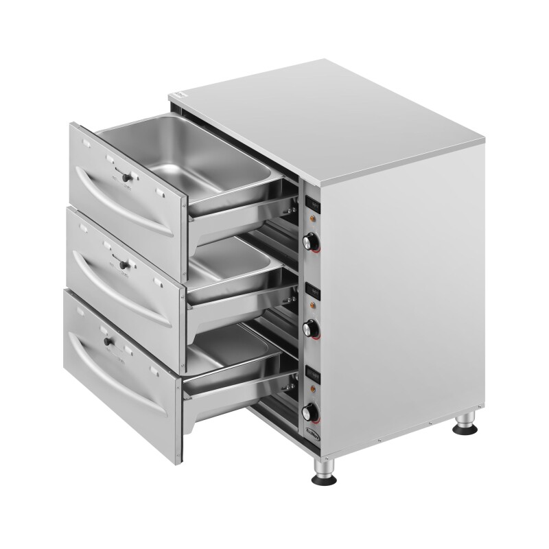 Three-Drawer Commercial Free Standing Warming Drawer in Stainless-Steel KMWDM3