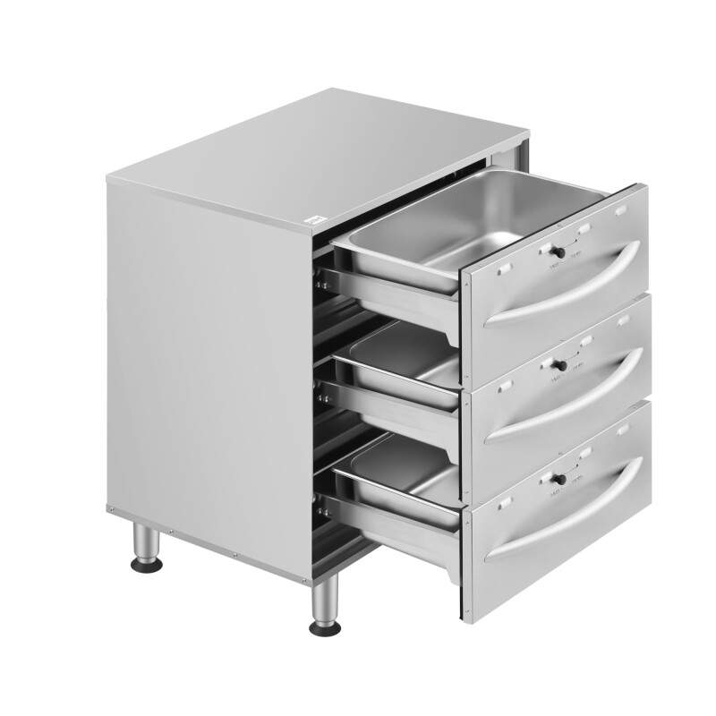 Three-Drawer Commercial Free Standing Warming Drawer in Stainless-Steel KMWDM3